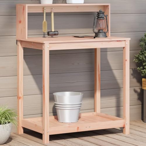 Iiaky Pflanztisch mit Ablagen Pflanzen Tisch GäRtnertisch 82,5x50x109,5 cm Massivholz Douglasie - 832410
