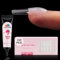 EBANKU Build on Apex Long Coffin Nail Tips 450PCS, Pre-Building & Pre-Shaped Glamorous Full Cover Soft Gel Clear Tips for Extension Fake Nails Manicure 15 Sizes with Builder Glue