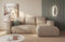 MODERNO Ecksofa mit Schlaffunktion und Bettkasten LAMBI - Sofa mit 3 Sitzen und Robusten Überzug - Schlafcouch L-Form - Modern Couch 266x164x89 cm - Ecke Rechts Beige
