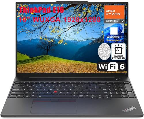 Lenovo ThinkPad E16 16 FHD+ Business Laptop Computer, AMD Octa-Core Ryzen 7 7730U (Beat i7-1355U), 40GB DDR4 RAM, 1TB PCIe SSD, WiFi 6, Backlit Keyboard, Fingerprint Reader, Windows 11 Pro, AZ-XUT