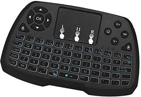 SHUAIGUO Retroilluminazione 2,4 GHz Tastiera wireless Touchpad Mouse Telecomando portatile 4 colori Retroilluminazione per Android TV BOX Smart TV PC Notebook