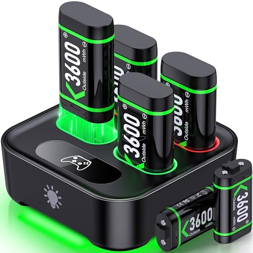 6 X 3600mWh Bateria para Mando Xbox Series X, Bateria para Mando Xbox con interfaz tipo C/15 Horas de Tiempo de Reproducción, Batería para Mando Xbox Compatible con Xbox Series X/S, Xbox One S/X/Elite