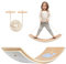 Leogreen Balance Board Kinder Holz,Wackelbrett Balancierbrett mit Fingerschutz, Balanceboard für Kinder inkl. Seil/Anti-Rutsch/Filz, Balancieren Wobbel Board Kinder Montessori Spielzeug,80x30cm
