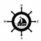 JIFENLI Autoaufkleber 15,4 cm * 15,4 CM Kompass Yacht Kreuzfahrt Boot Segelfisch Schiff Ozean Meer Vinly Aufkleber Auto Aufkleber Zarte Welle Schwarz/Silber