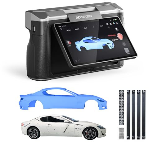 Revopoint MIRACO Plus 3D-Scanner für 3D-Druck, Eigenständiges Handgerät mit Fotogrammetrie, Optischem Zoom, Bis zu 0,02 mm Präzision, Vollfarb-RGB-Kamera für Kleine bis Große Objekte, 32GB