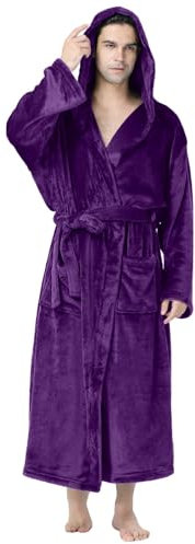 Hkdjaess Bademantel Herren Handtuchstoff 2024 Bathrobe Warm Morgenmantel Saunabademantel Stoff Frottee Fleece Morgenmäntel Flauschmantel Flanell Baumwoll Kuschelmantel Frotteebademantel