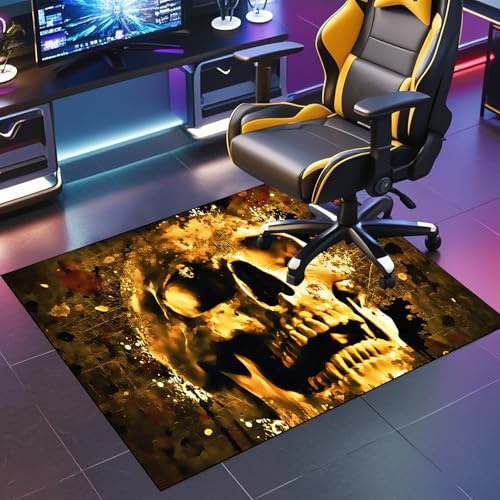 Gaming Stuhlmatte für Hartholzboden rutschfest Bodenschutz - 70 x 90 cm Bodenschutzmatte Bürostuhl unterlage - Schreibtischstuhl Unterlage - Gaming Teppich Stuhlunterlage - Schutzmatte für Laminat