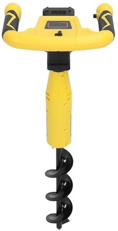 MIDUOLAI Electric Earth Auger, Powered Post Hole Digger, Cordless Stable Heavy Duty Electric Earth Auger, 550 RPM High Speed Heavy Duty Electric Auger Digging Tool,A