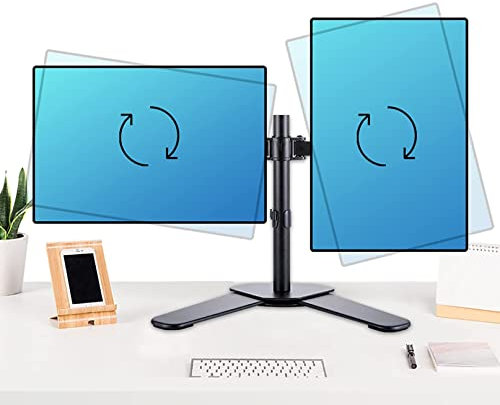 SGKOMN Support TV, Support TV Universel à réglage de la Hauteur à 4 Vitesses, réglage Fin à ± 3°, Base TV de Table Compatible avec Les téléviseurs de 14 à 32 Pouces (Black)