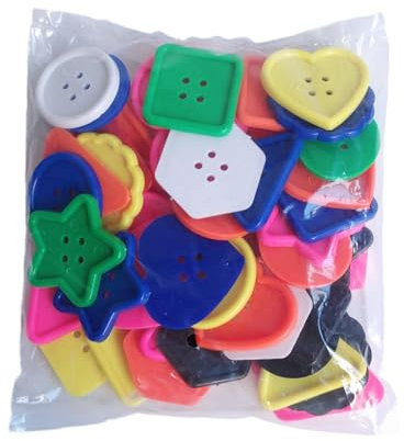 50 Stück große, helle Knöpfe, geometrische Formen, Nähknöpfe, Bastelknöpfe zum Häkeln, Stricken, Lehren, Formen