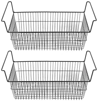 Brust Gefrierschrank Organizer Mülleimer stapelbar tiefen Gefrierkorb Korb Lager Rack Metalldraht Schwarz für Gefrierkühlschränke Schränke Schränke 2 PCS (-3113240085013)