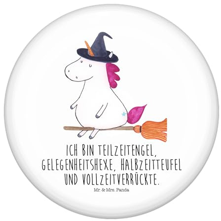 Mr. & Mrs. Panda 50mm Button Einhorn Hexe - Geschenk, Pin, Unicorn, Einhörner, Anstecknadel, Engel, Einhorn Deko, Verrückte