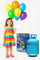 Réservoir de gaz hélium pour ballons, set avec 50 ballons (23 cm) de fête, cylindre bleu