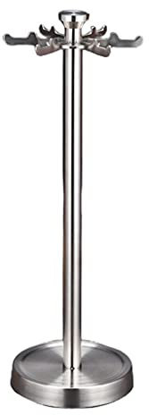 Porte-ustensiles de cuisine en acier inoxydable 304 - Rotation à 360 ° - Avec 6 crochets pour suspendre les cuillères