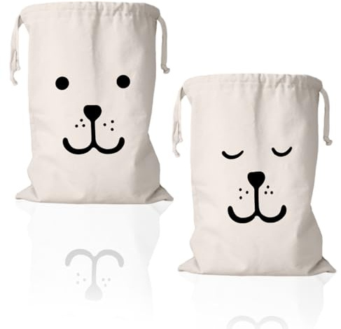 2 Pezzi Borsa Per La Biancheria Da Viaggio Coulisse, 50×60cm Portabiancheria In Cotone Con Pratico Cordino, Borsa Da Bucato Con Coulisse In Tela pour Per Giocattoli, Magliette, Cuscini, Copertine