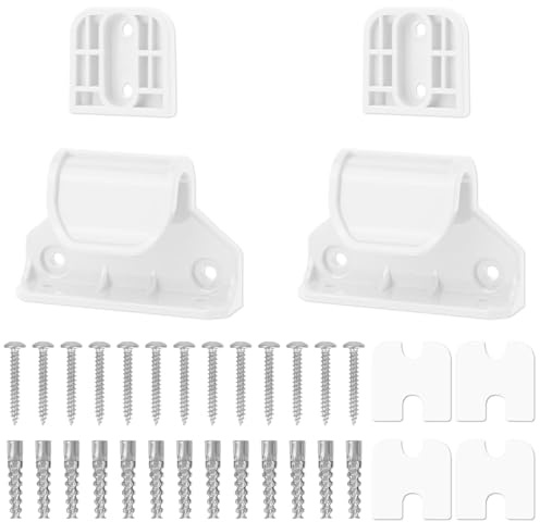 Retractable Baby Safety Gate Replacement Parts Kit, White | Baby Safety Gate Hardware Extension Set with 2 Latches 2 Brackets 13 Screws 13 Expansion Tubes