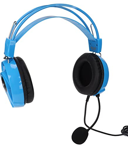 SUNGOOYUE Gaming Headset, Comfortable Wired RGB Headphones with Omnidirectional Microphone and 40mm Speakers, for PC (Blue)