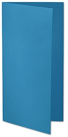 ARTOZ 25x DIN Lang Faltkarten - Blau (Petrol) gerippt 210 x 105 mm Klappkarten - Blanko Doppelkarte mit 220 g/m² edle Egoutteur-Rippung