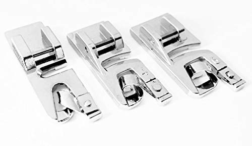 Rollsaumfuß Nähfuß (Dreiergespann) 2mm+4mm+6mm für Brother Nähmaschinen Innovis 10, 15, 20, 27, 35, 55, A150, A80, A50, A16 u.v.m.