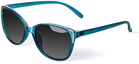 Face Shadow Cat Eye Sunglasses for Women Polarized Fashion Metal Decoration Ultralight UV400 Protection Blue