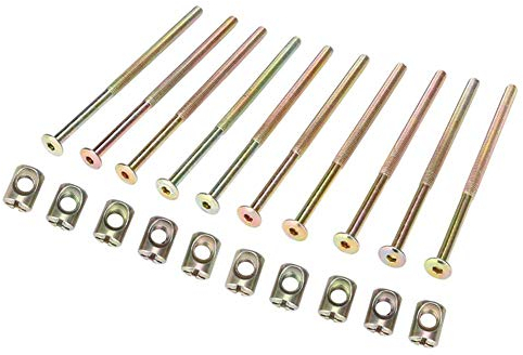 10 Stück Schrauben Muttern Kit, M6 Möbelschraube, Verbindungsschraube M6 Sechskant Innensechskant Kopf Schrauben Schrauben Muttern Zylinder Schraubenmuttern Kit für Etagenbett Möbel Kinderbett 120 mm