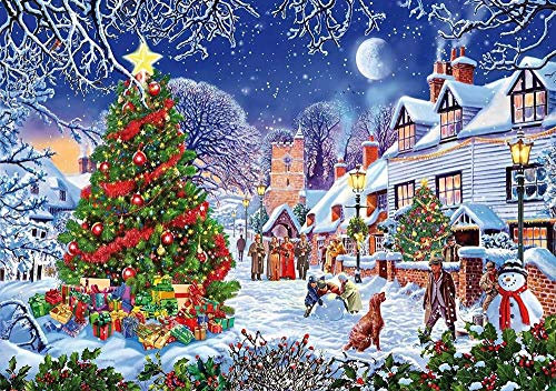 JFAFJ Peinture par Numero Enfant Sapin de Noël 16x20 Pouces Cadeau de Peinture à l'huile de Bricolage numérique pour Enfants Adultes Peindre par Nombre Kits Home Decor sans Cadre