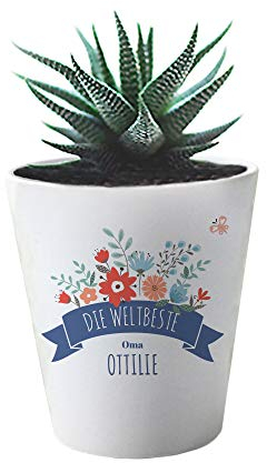 CADEAUX.COM Personalisierbarer Blumentopf - Blumen Oma oder Mama - Muttertagsgeschenk - Geschenk zum Muttertag