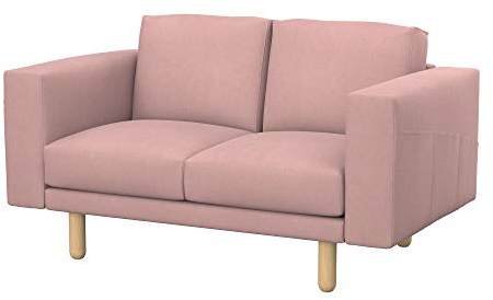 Soferia Kompatible Ersatzbezug fur NORSBORG 2er-Sofa, Stoff Majestic Velvet Blush Pink (FLECKENABWEISEND und WASSERABWEISEND), Rosa