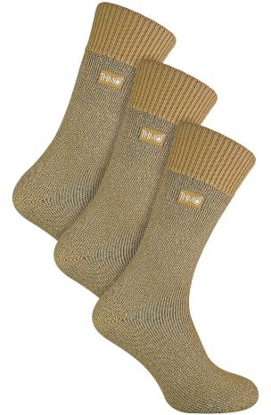 THMO - 3er Pack Multipack Herren Winter Extra Warm Thermosocken (39-45, Beige)