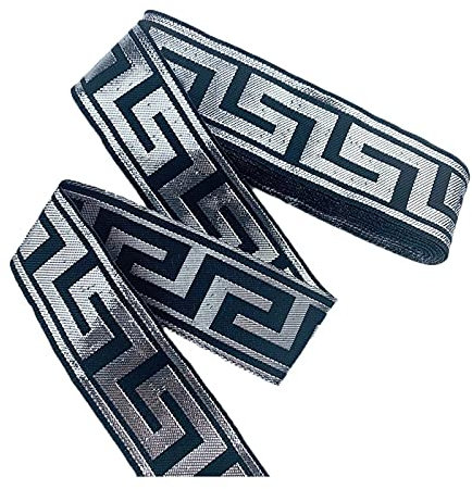 DUO ER 3.3cm Gold Splitter Jacquard Band Spitze Trim Gewebt Band zum Nähen Zubehör DIY Schnürsenkel für Kleidungsvorhang Zubehör Dekor (Farbe : H, Size : 7 Meters)