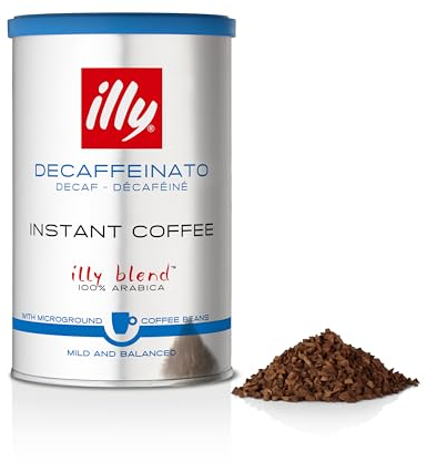 illy Coffee, Decaffeinated Instant Coffee, Medium Roast, 100 Percent Arabica Coffee Beans, 95 g