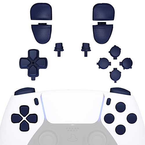 eXtremeRate Ersatz Tasten Set für ps5 Controller BDM-030/040/050, DIY-Ersatzknöpfe D-Pad Trigger Buttons Option/Share Knopf Aktionstasten Ersatzteil Zubehör für ps5 Controller–Midnight Blue