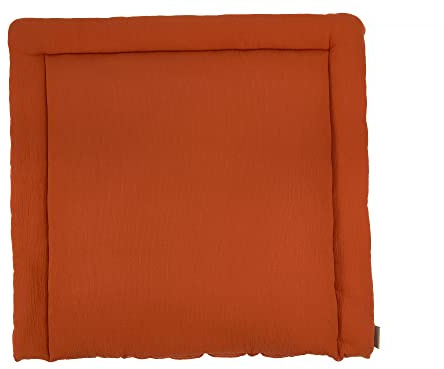 KraftKids Wickelauflage in Doppelkrepp Rot Herbstrot, Wickelunterlage 60x70 cm (BxT), Wickelkissen