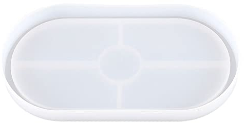 Snner 1 stück Tablett Silikonform Harz Tablettform Oval Tassen Untersetzer Formplatte Teller Aschenbecherform DIY Harz Gießform