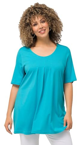 Ulla Popken, Damen, große Größen, T-Shirt, Zierfalten, A-Linie, Rundhals, Halbarm, Modal