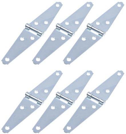 Geesatis 3 inch Strap Hinges Heavy Duty Gate Hinges Cabinet Latch Door Hinge with Mounting Screws,Iron,Silver Color,Pack of 6