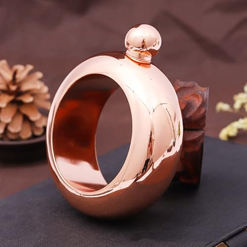 YADIRF Edelstahl-Fläschchen-Armband, 100 ml, Alkohol, Whisky, Likör, Schmuck für Frauen und Mädchen, Roségold