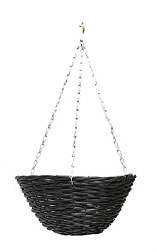Dixiestore Panier Suspendu pour Fleurs Pot Suspendu Technoratan Panier Décoratif pour Fleurs et Plantes à Suspendre Avec Une Chaînette 32 x 32 x 14 Cônes Gris Foncé
