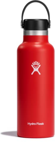 HYDRO FLASK - Gourde Isotherme 532 ml (18 oz) - Bouteille Inox à Isolation Sous Vide - Bouchon Antifuite et Revêtement par Poudre - Sans BPA - Ouverture Standard - Goji