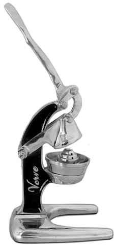 Artisan Exprimidor manual de mano de aluminio fundido de grado profesional para naranja, pomelo y frutas cítricas grandes, bebidas matutinas, cócteles o cocinar por Verve CULTURE negro, grande de