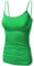 Basic Camisole Cami Strappy Vest Top for Women Ladies and Girl Plus Size Jade Green