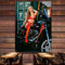 Sexy Motorrad Mädchen Poster Tattoo Babes Biker Kunst Flagge Garage Auto Repair Shop Man Cave Pub Club Bar Wanddekoration Banner Motormalerei 96 x 144 cm D12