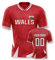 Yolovi Wales Personalisiertes Fussball Trikot 3D Druck Football Shirt mit Ihrem Namen und Nummer Hip Hop Football Jersey für Herren Damen Kinder, Small-6X-Large