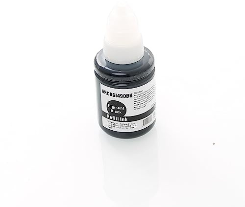 ABC Kompatible Nachfüllflasche Tinte für Canon GI-490 Schwarz Pixma G1400 G1411 G2200 G2400 G2411 G3200 G3400 G3411