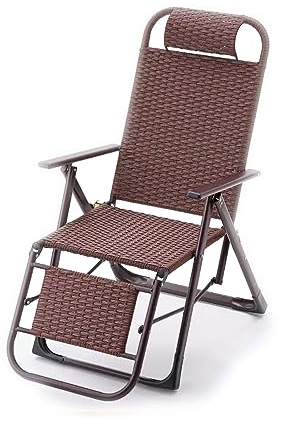 Rattan Drinnen Relaxsessel,liegestuhl Klappbar for Draußen,gartenstuhl Mit Liegefunktion,Stuhl Balkon Hochlehner,Verstellbarer Rückenlehne,ergonomisch Und Atmungsaktiv,Platz Sparen. ( Color : Brown )