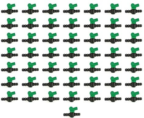 Llave de Paso 12mm para cinta de riego por Goteo. Válvula riego por Goteo. Pack 50 Llaves de Paso 12 mm