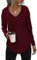 Kapuzenpullover Damen Leichter Pullover Hoodie Sweatshirs mit Taschen für den Herbst Weinrot, S