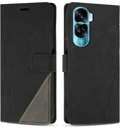 SONWO Coque pour Honor 90 Lite, Protection Housse Etui en Cuir PU Portefeuille avec Emplacements Cartes et Fonction Support pour Honor 90 Lite, Noir