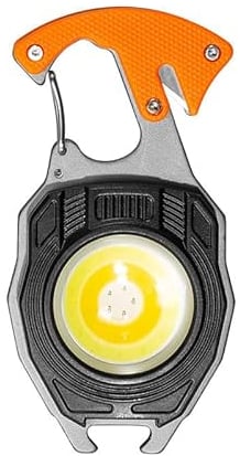 SteJar Rechargeable Key Chain Flashlight with Wistle Outdoor Emergency Light with Magnet Multi-Function Cigarette Lighter with Cutter Screwdriver Bottle Opener
