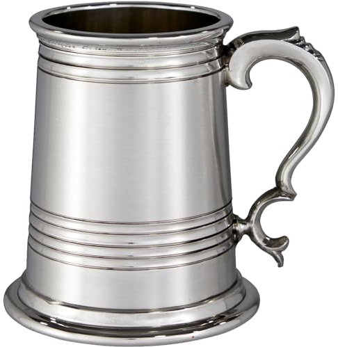 Zinn Krug Extra Schwer 1 Pint Worcester Deep Lined Part Satin Rein Schwer Messgerät Bier Krug Möglich für Gravur Personalisierte Geschenke für Männer und Frauen